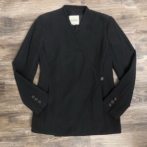 Trussardi Collection Women’s Black Wool Blend Blazer Jacket Made In Italy Sz 42